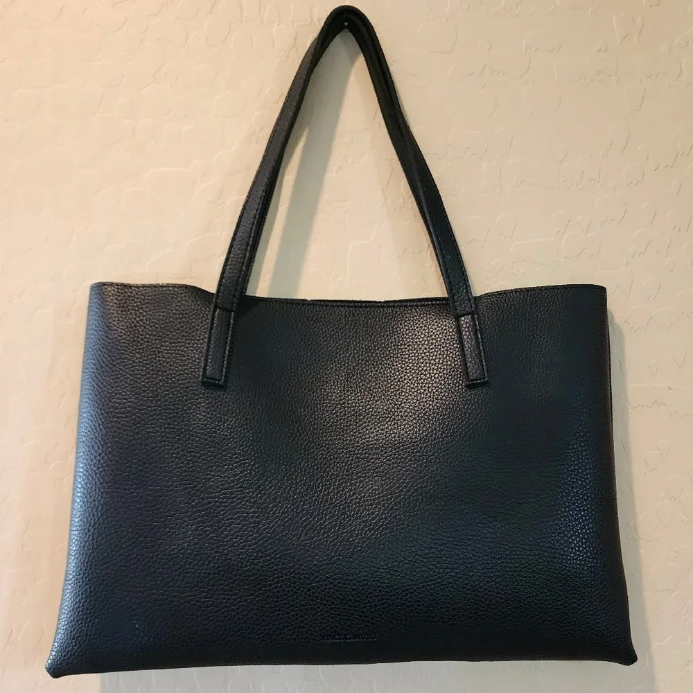 Vince Camuto Black Vegan Leather Purse Luck Tote Computer Shoulder Bag